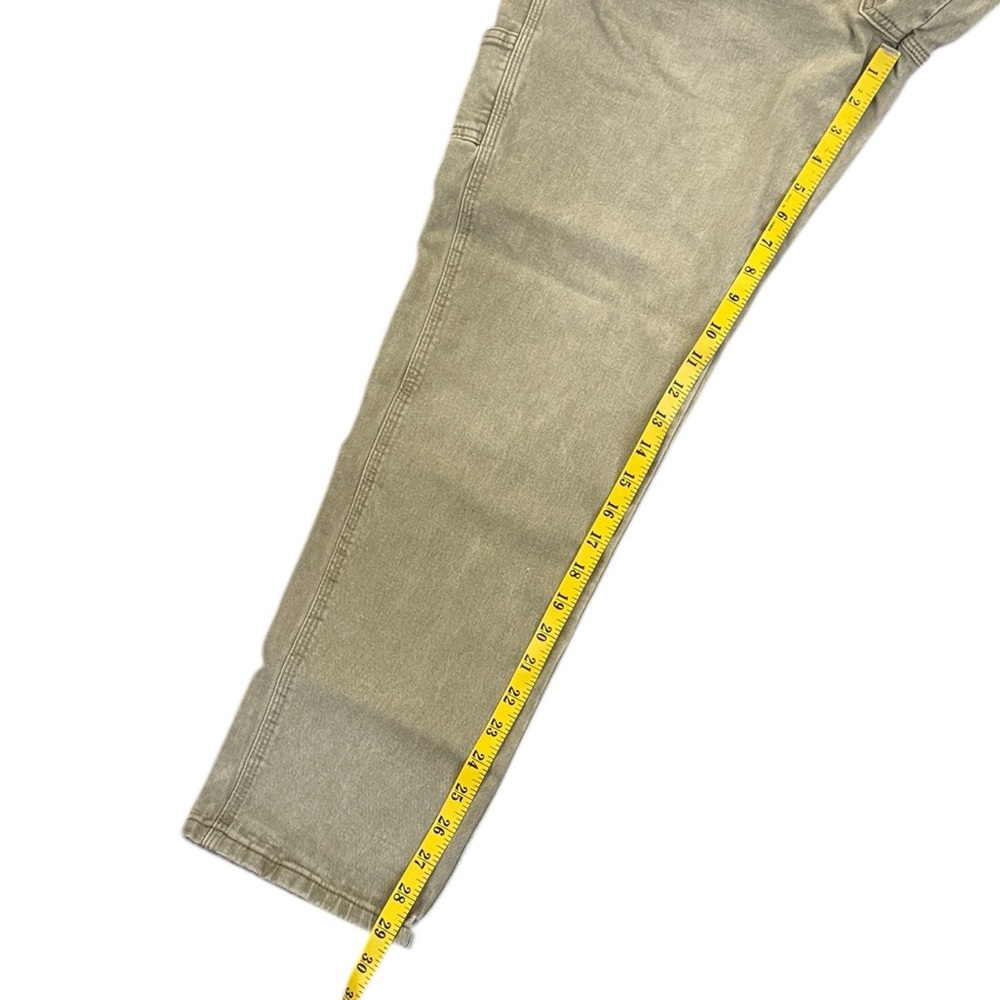 Cotton On Carpenter Pants Sage Green Fade Relaxed Tapered Crisp Denim Loop 32x29 - Picture 13 of 16
